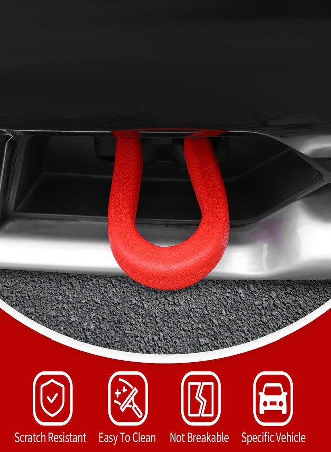 JeCar Tow Hook Covers Factory Bumper Tow Hook Protector Exterior Accessories Compatible with Chevy Silverado & GMC Sierra 2014-2023, Red - Image 4